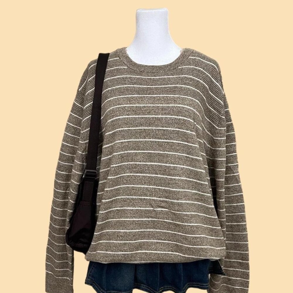 striped preppy indie skater cotton knit sweater